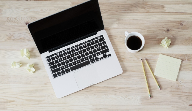 Laptop on desk